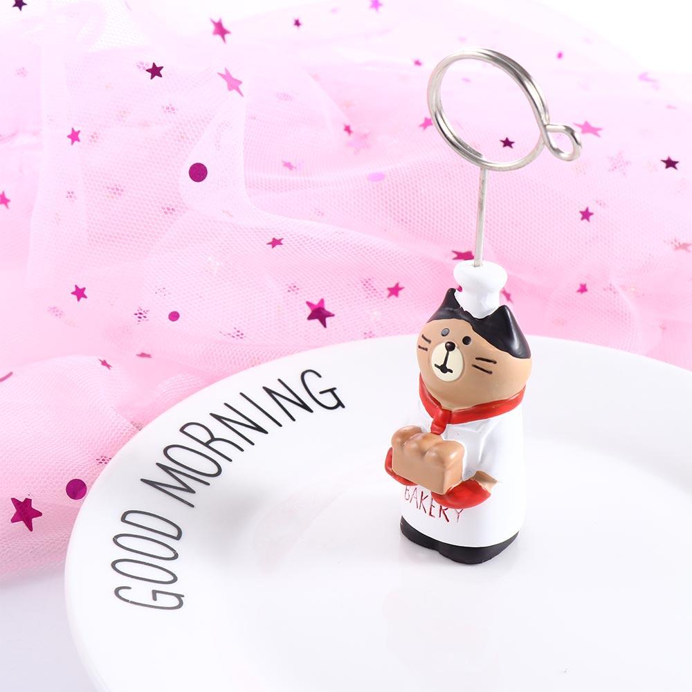 Message Holder Kawaii Folder Clip Stationery Memo Holder Bread Cat Photo Card Stand Memo Clip