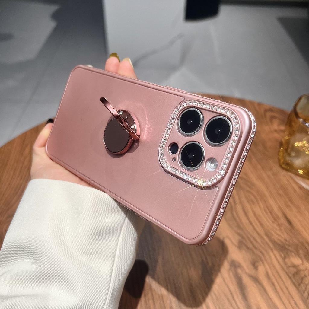 Luxurious Rhinestone Glitter for Iphone15promax Phone Case, Apple 14 Ring Stand and 13 Protective Case
