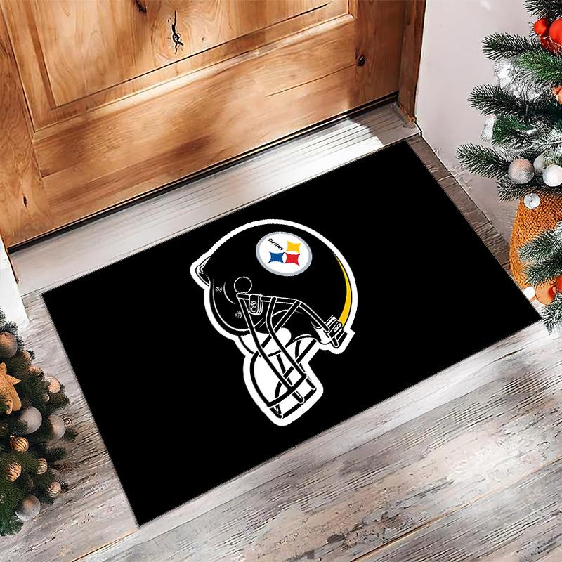 Pittsburgh Steelers Crystal Velvet Carpet Soft Anti?Slip Floor Mat Comfortable Home Living Room Bedroom Decor Rug