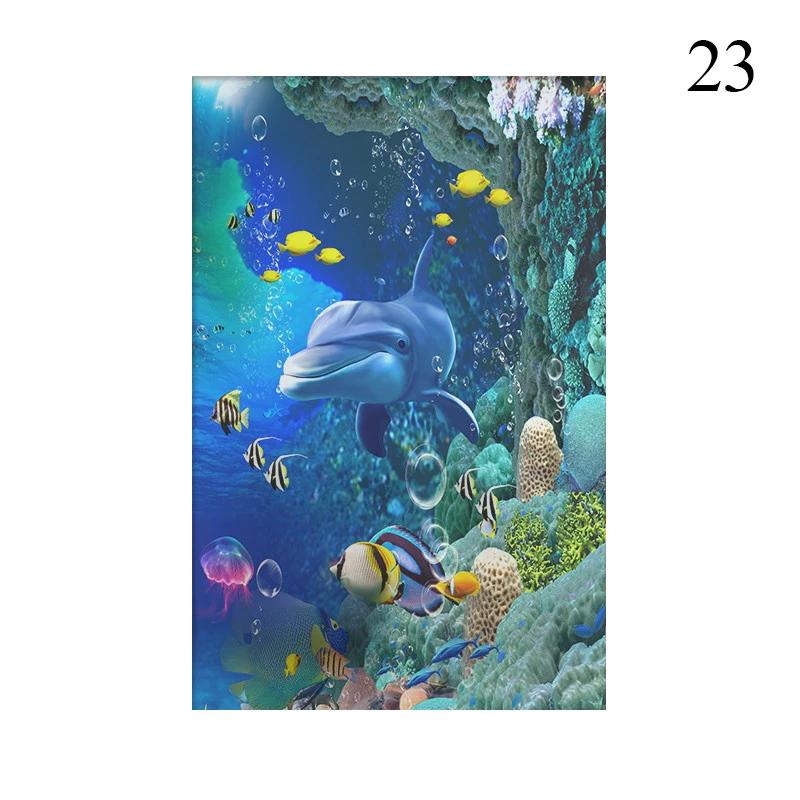 

Sea Pattern World Glass Window Film Static Cling Frosted Sticker Children Room Bathroom Decor Privacy Stained Glass Film 45x60cm