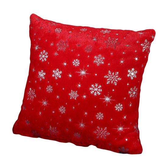 Xmas Pillow Case Hot Stamping Hidden Zipper Washable Chic 43x43cm Snowflakes Sequins Xmas Decorative Cushion Cover for Home Office