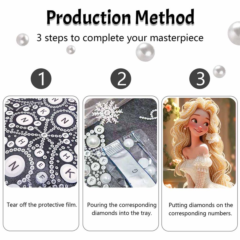 Disney Pearl Painting Handmade Rapunzel Princess Pearl Kit Home Decoration Painting