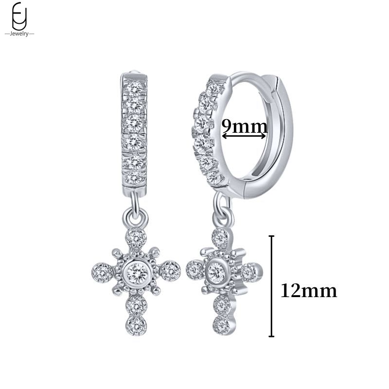 925 Silver Ear Buckles Fashion Hoop Earrings White Crystal Luxury Women's Earrings Wedding Women's Jewelry Premium Gift