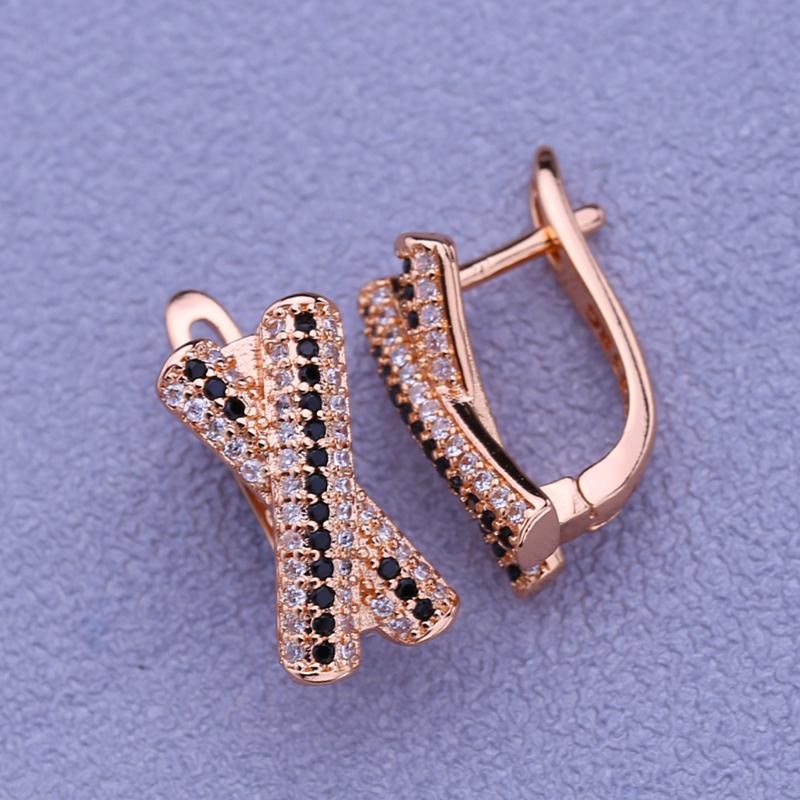 Orecchini a Clip LSOOYH Colore Oro Rosa Orecchino alla Moda per Donne Orecchini a Lobo Ovali con Zirconi Cubici Gioielli