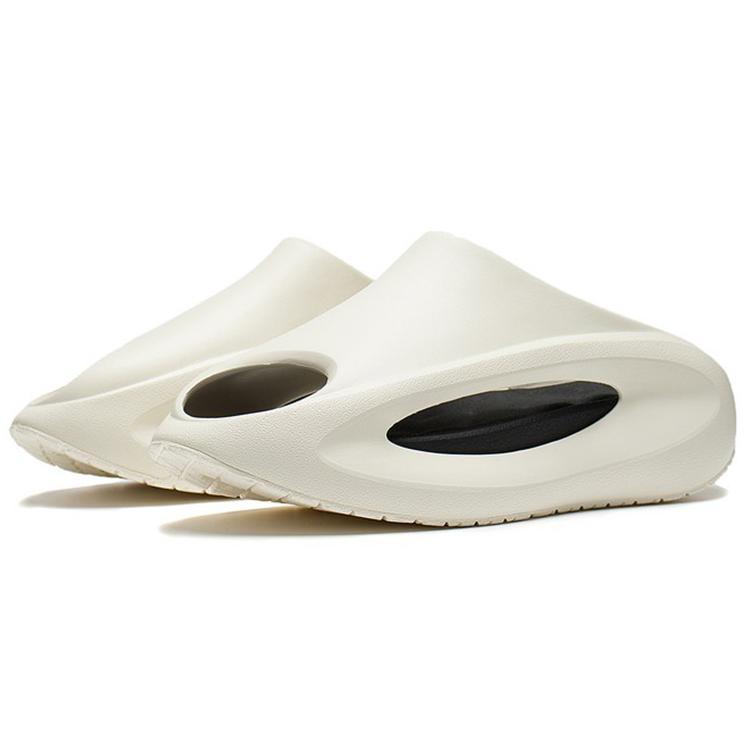 Li Ning Quiet Abrasion Resistant Slide Slippers Unisex White Black AZST001-1