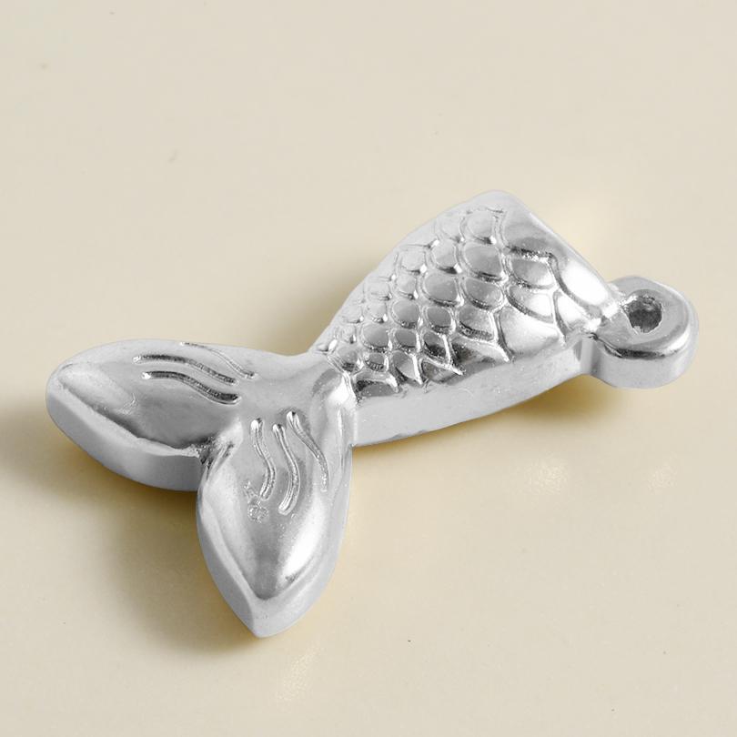 6pcs Different Bone Tail Fish Charm Ocean Animal Pendants Stainless Steel Charms For Jewelry Making Supplies Handmade Materials