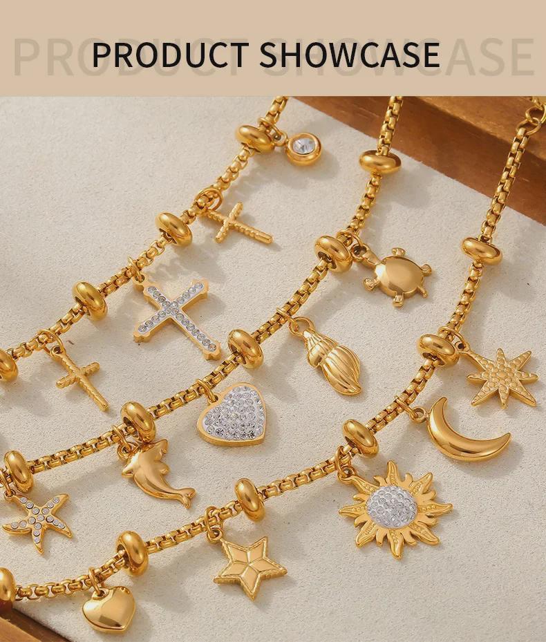 18k Vergoldetes Titanstahl Diamantarmband - Modischer Europäischer & Amerikanischer Stil