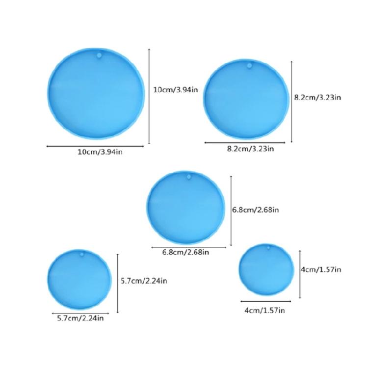 5Pcs Round Charm Casting Resin Molds with Hole Resin Molds Pendant DIY Jewelry