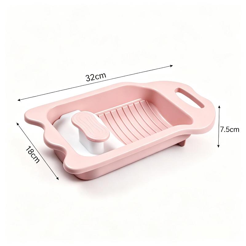 Portable Manual Plastic Washboard Compact Hand Wash Tool for Underwear Socks Small Clothes Dorm Students Apartment Use