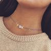 Regalo girocollo con clavicola, collana a catena con ciondolo a forma di cuore elegante da donna