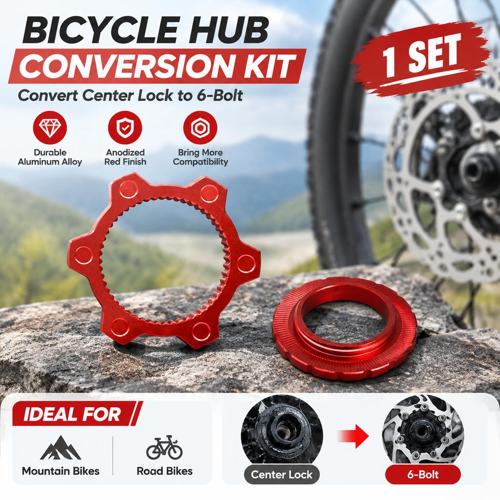 Bicycle Hub Center Lock to 6-Bolt Conversion Kit