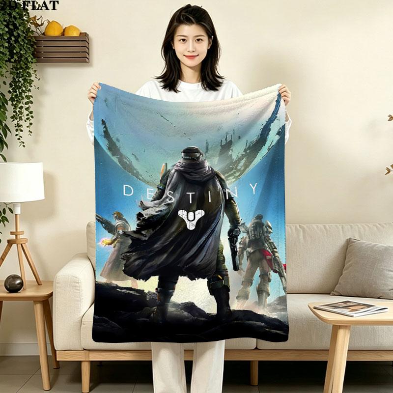 1PC Destiny Patterned Flannel Blanket Suitable For All Seasons For Home Decor Warmth And Comfort Gifts Holiday Present