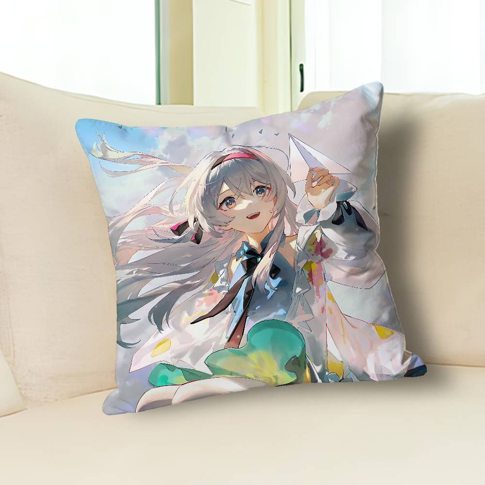 H-Honkai Star Rail Game Firefly Cushion Cover Suitable For Sofa Car Bedroom Office Cushions Decorative Pillow Case