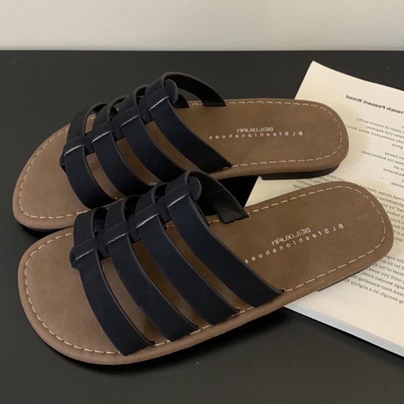 

Fashion Pointed Toe Narrow Band Flat Sandals Women Clip Toe Hollow Flip Flops Summer Fashion Comfortable Non-slip Vacation Beach Shoes 35 чёрный