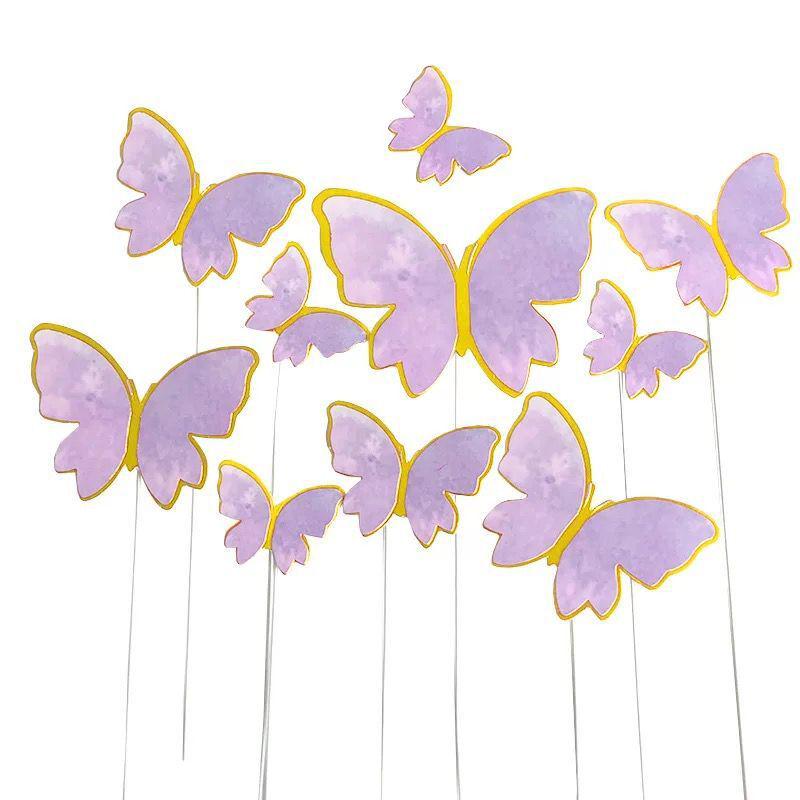Wrought Iron Butterfly Cake Topper Set - Birthday & Holiday Insert Cards