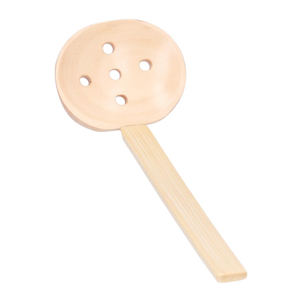 Utensili in Legno Cucchiaio da Zuppa per Hot Pot Cucchiaio Forato con Manico Lungo per Cucinare in Casa Scolapasta