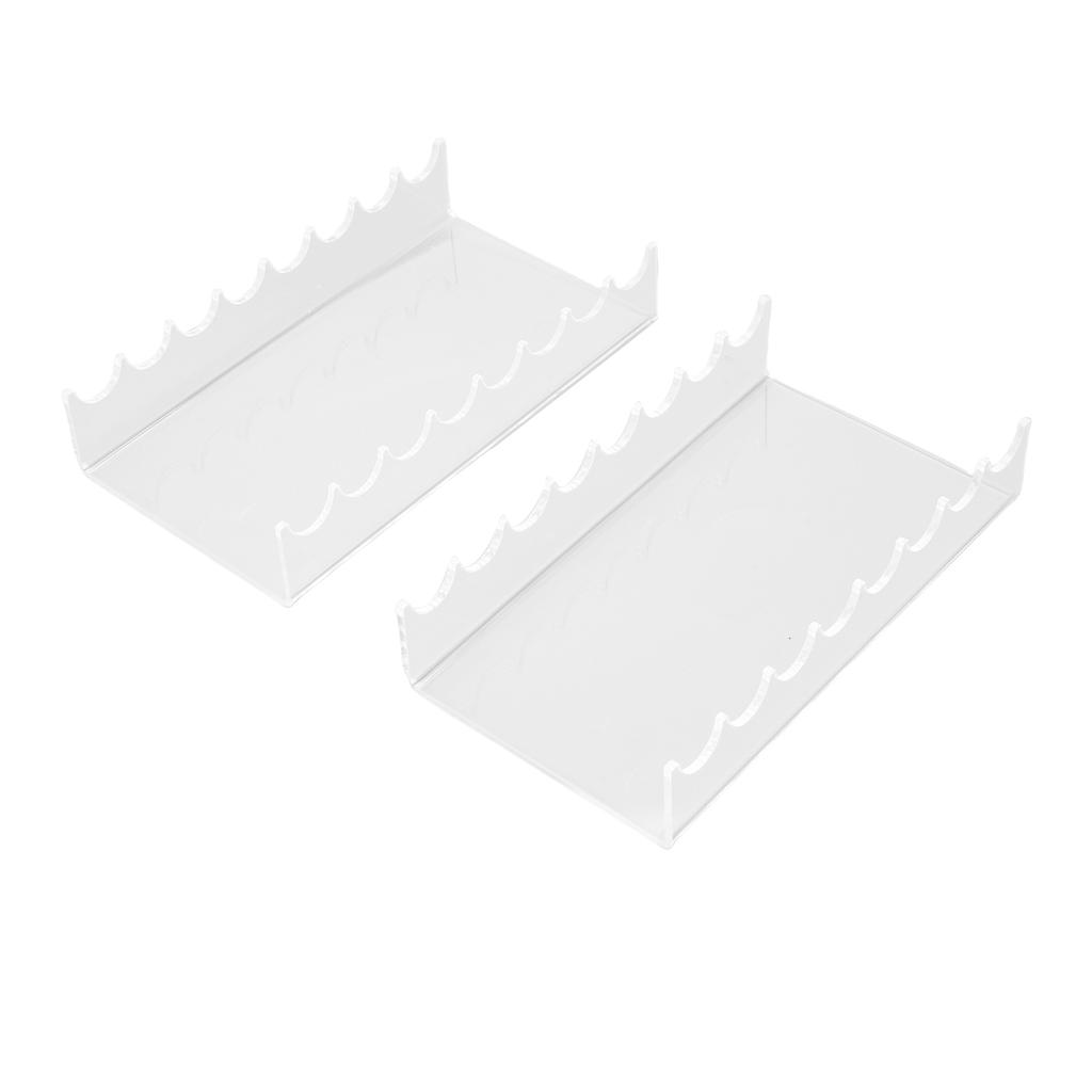 2PCS Makeup Brush Holder Clear Acrylic Horizontal Brush Drying Rack Organizer for Paint Brushes