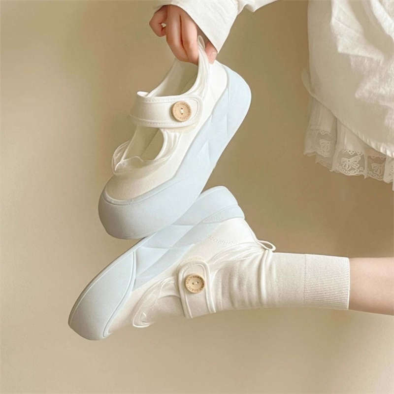 Mary Jane shoes children's new spring and autumn with skirt shallow mouth single shoes Velcro board shoes women