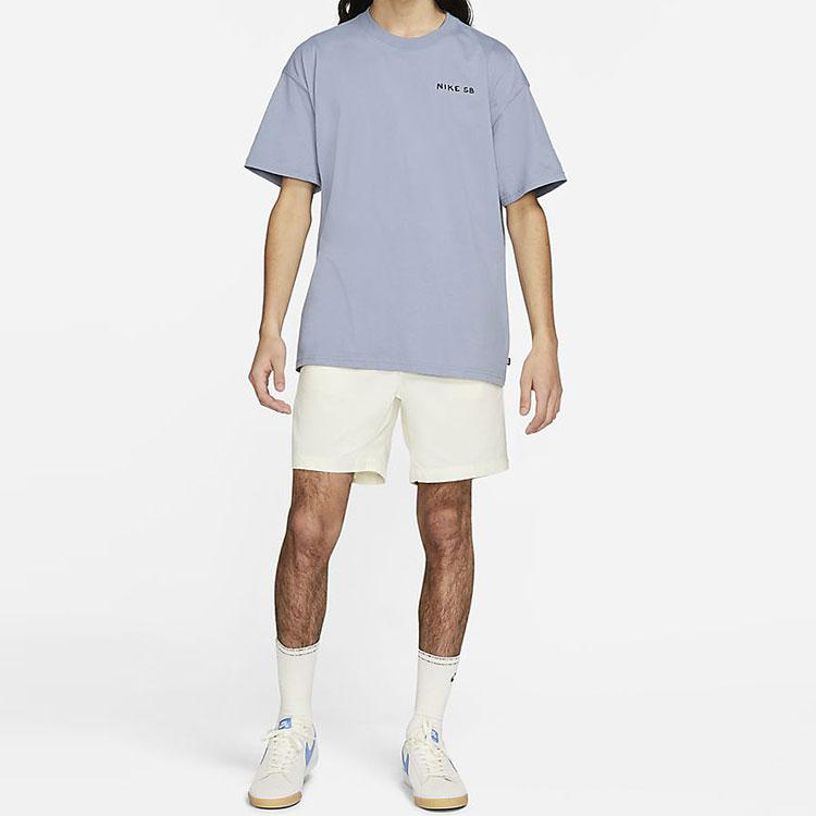 Nike SB Back Print Skateboarding Short Sleeve T-Shirt Men Tops Lime Slate-Blue DD1305-493