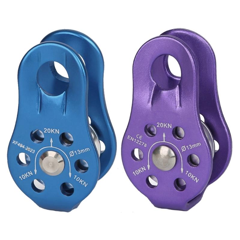 Aluminum Alloy Fixed Single Pulley Great for Rappelling Tree Climbing Strap
