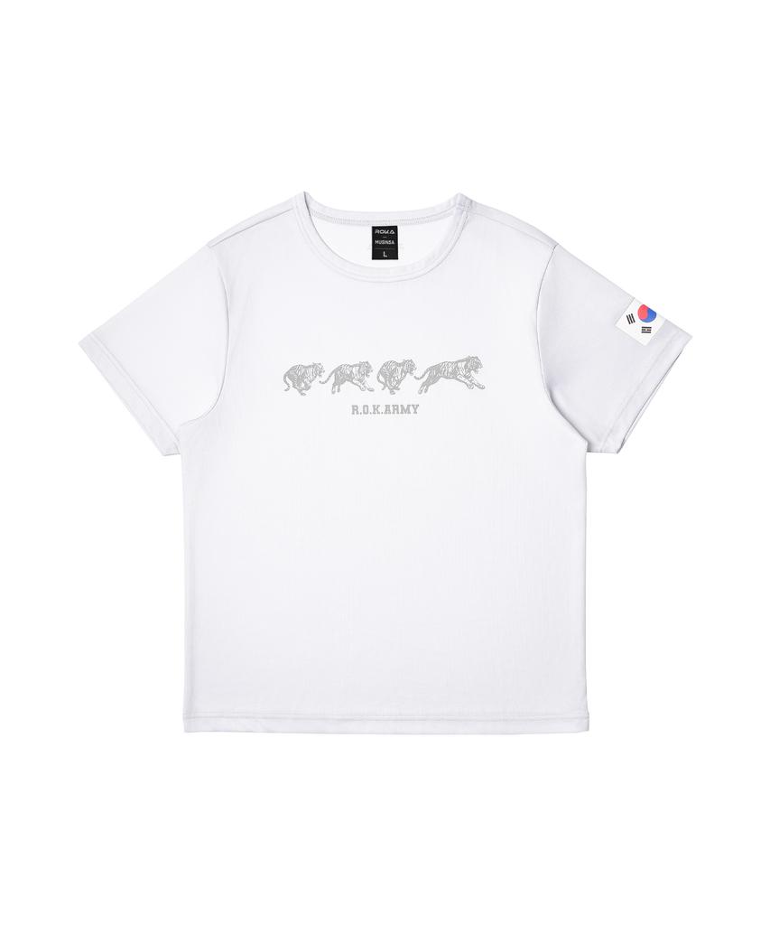 Daehanmingugyuggun Tiger Mesh Short Sleeve T-Shirt - Light Gray