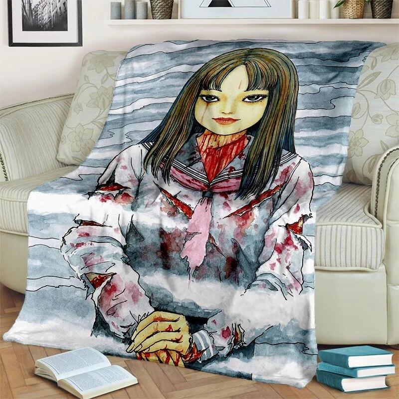 3D Horror Ghost Junji Ito Tomie Kawakami Blanket,Soft Throw Blanket for Home Bedroom Bed Sofa Picnic Travel Office Cover Blanket