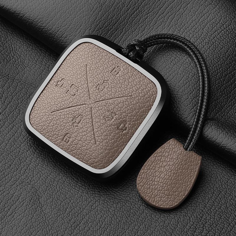8 Button Aluminum Alloy Goatskin Car Key Case Cover for Zeekr X 001 009 2022 2023 Car Key Case Protect Fob