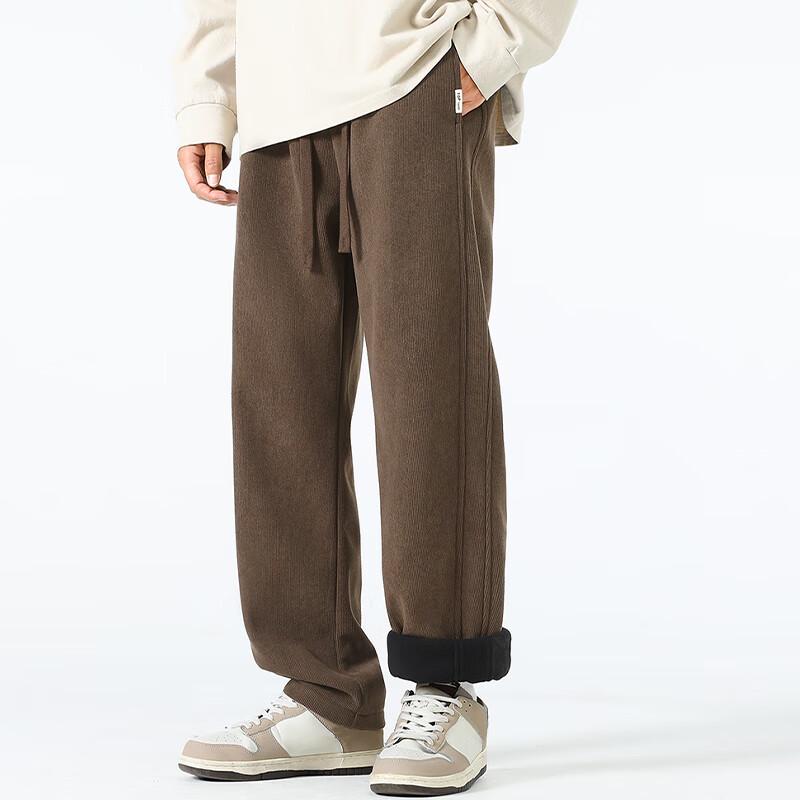MINISO Men's Fleece-Lined Curved Sweatpants