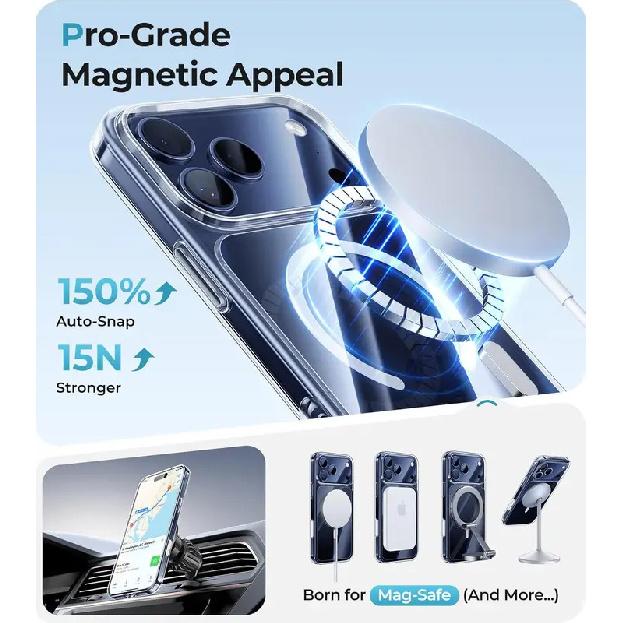 Transparent Magnetic Case For iPhone 17 16 Pro Max 15 14 Plus Wireless Charge Cover 13 12 Mini 17 Air Magsafe Protection Case