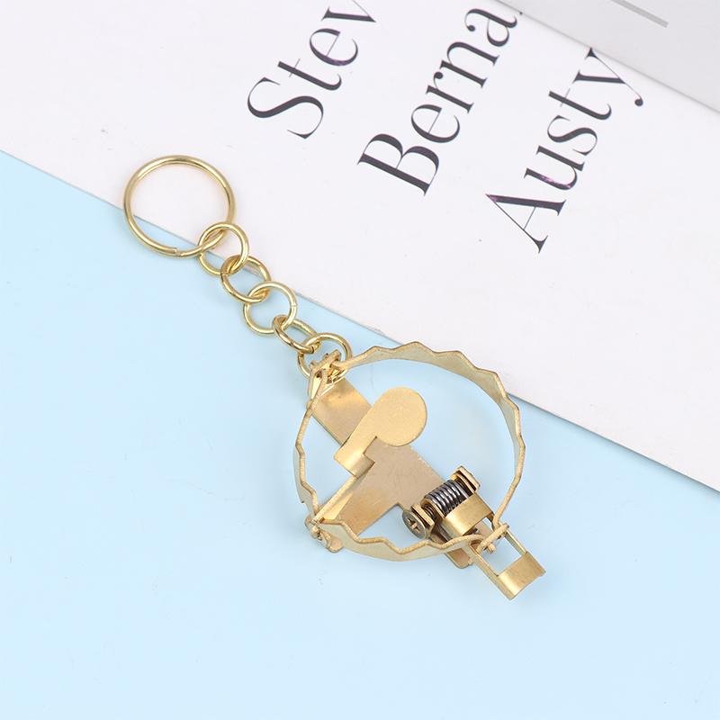 

Изысканный Латунь Нержавеющая Сталь Мини Клип-Мышеловка Игрушка Брелок Высококачественное Персонализированное Ювелирное Изделие Подарок