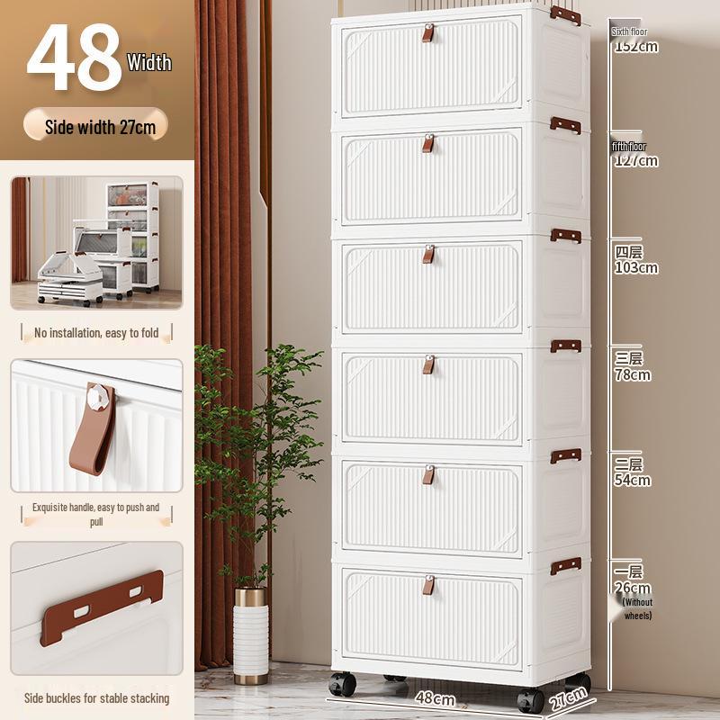 Freestanding Multi-layer Storage Cabinet with Flip-top for Kitchen, Living Room, or Toys