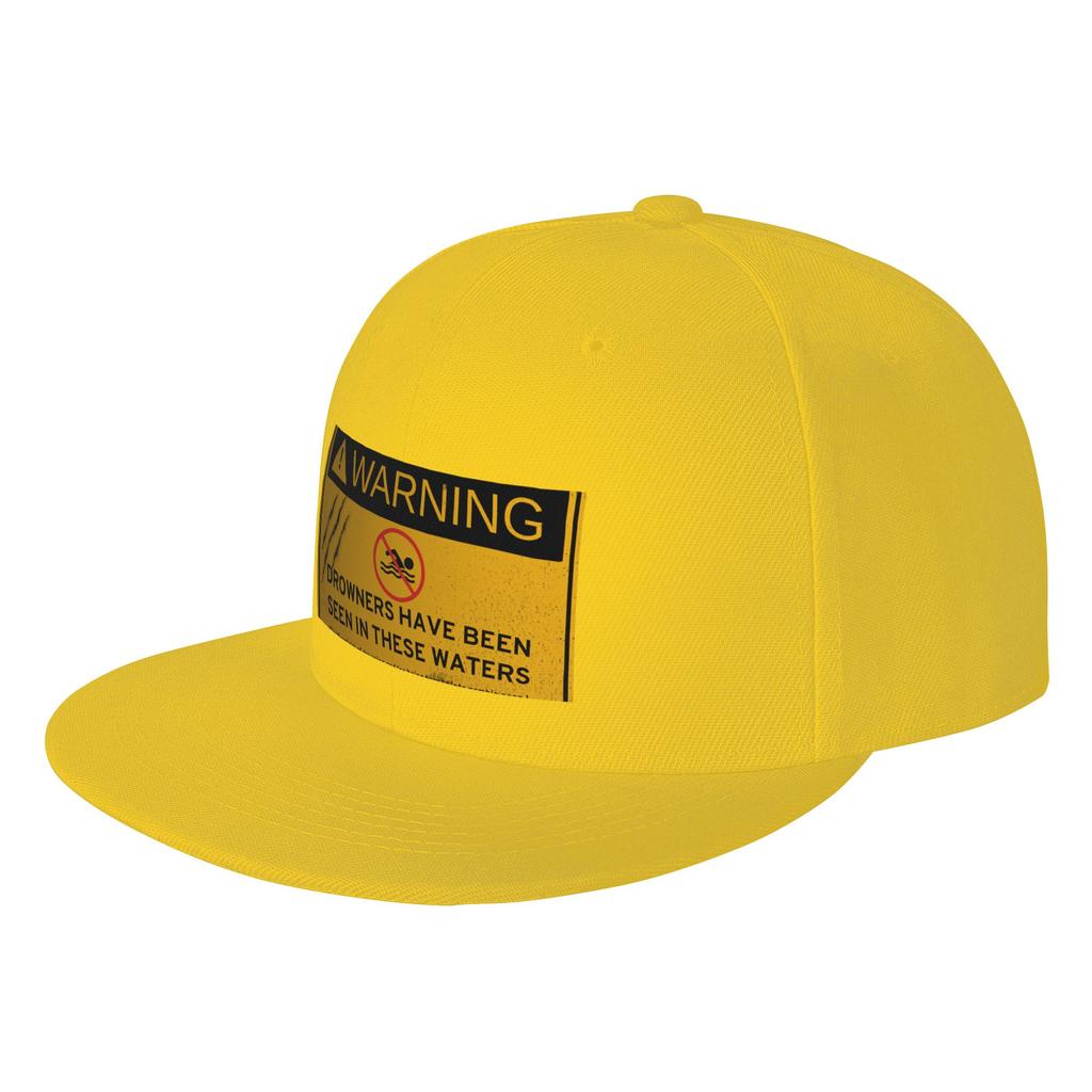 Fashion An Undead Glitch Drowner Warning Sign Flat Brim Sun Hat Japanese Minimalist Sports Visors
