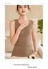 Women's 100% Pure Cashmere Ribbed Slim Fit Spaghetti Strap Vest - Autumn/Winter Knit Round Neck Inner Layer