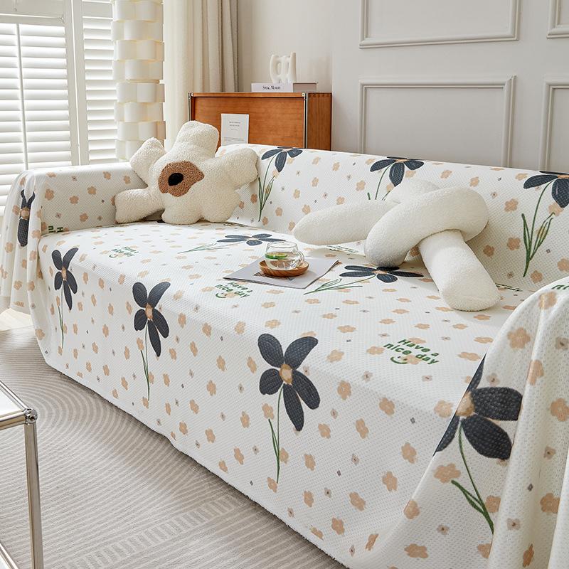 Eisseide Sofabezug Stoff Sommer Sommer Cartoon Niedlich Sofa Handtuch All-Inclusive Universal Leder Sofabezug Vollbezug Decke
