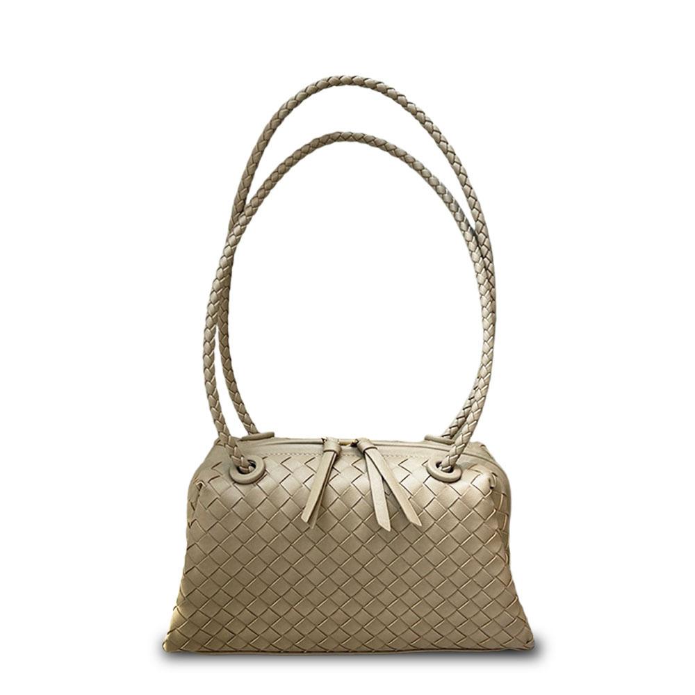 Cross-border Cowhide Woven Underarm Boston Women's Bag Practical High-end Pillow Bag Commuting Versatile Portable Shoulder Bag