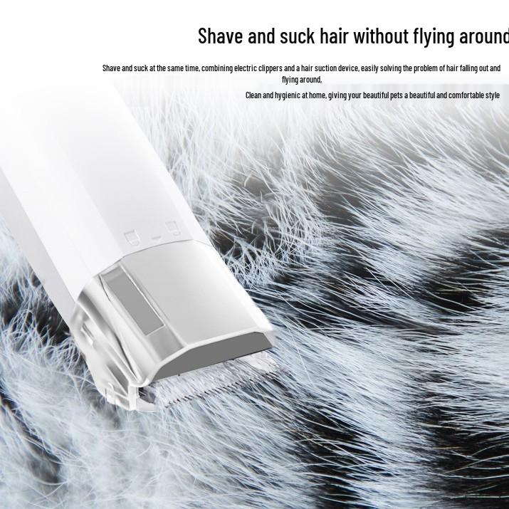 7-in-1 Pet Hair Remover and Vacuum Cleaner Set for Dogs & Cats - Multifuntional Grooming & Shaving Tool bianco/avorio