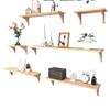Solid Wood No-Punch Wall Shelf for Living Room or Bedroom - Snack Partition & Display