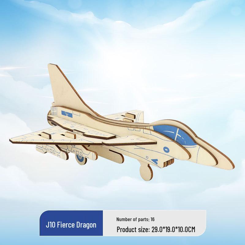 Wooden 3D Military Puzzle Model - Educational DIY Toy for Boys