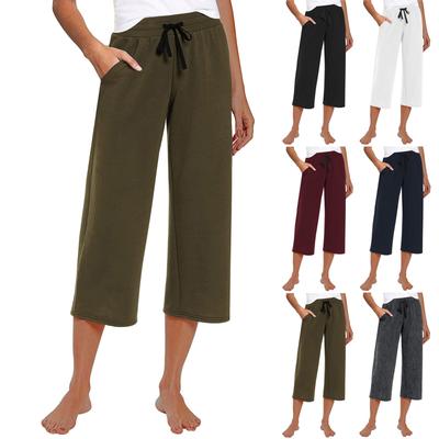 Women's Drawstring Loose Casual Pants Yoga Pants Wide Leg Pants