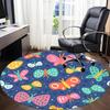 1pc Butterfly PatternChair Carpet for Office, Indoor Non-Slip Washable Polyester Fiber Carpet, Mat For Office, Machine Washable