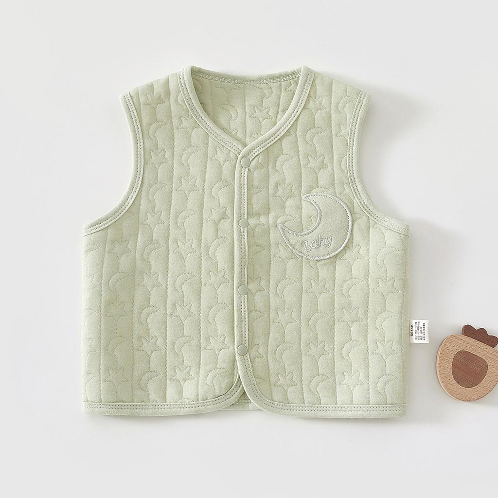 Baby Quilted Vest, Cotton Sleeveless Cardigan Jacket for Infants and Toddlers, Lightweight Warm Spring Autumn Outerwear