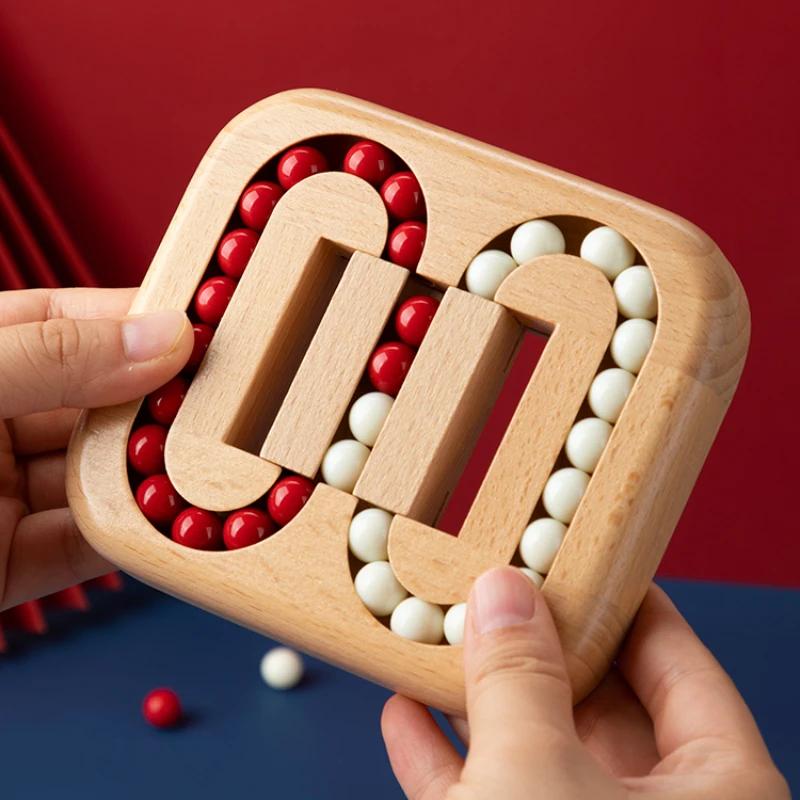 Non-Toxic Wooden Rotating Magic Beans Cube Fingertip Fidgeted Toys Kids Stress Relief Spin Bead Puzzles Children Education Intelligence