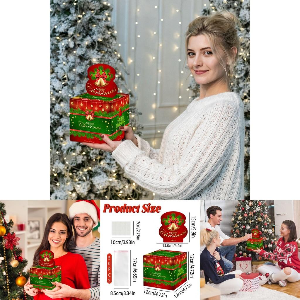 Christmas Themed Bell Pattern Paper Surprise Box For Holiday Parties And Celebrations