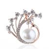 Retro Peacock Alloy Diamond-encrusted Brooch, Fashionable Pearl Brooch, Anti-glare Pin
