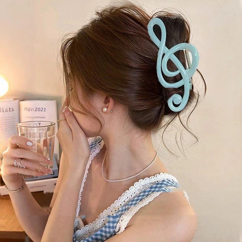 Sweet Musical Note Shape Hair Claw Clips Creative Minimalist Fashion Strong Hold Hair Clips for Women Bridesmaid Wedding Decor