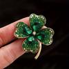 1pc Elegant Clover Brooch Pin for Women, Luxury Alloy with Rhinestone Mosaic, Versatile Fashion Accessory for All Seasons, Daily Wear