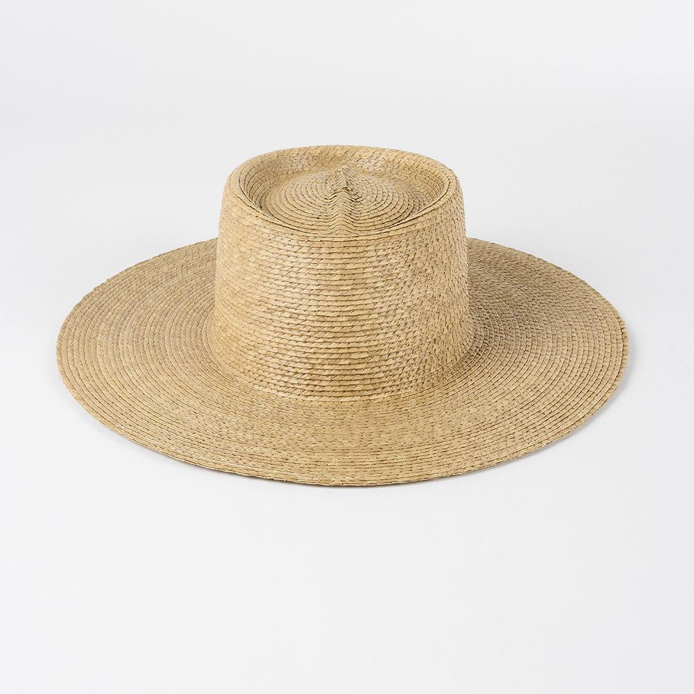 European, American Spring and Summer New Fashion Casual Hand-woven Natural Grass Ring Top Big Brim Straw Hat Outdoor Sunscreen Shading Straw Hat