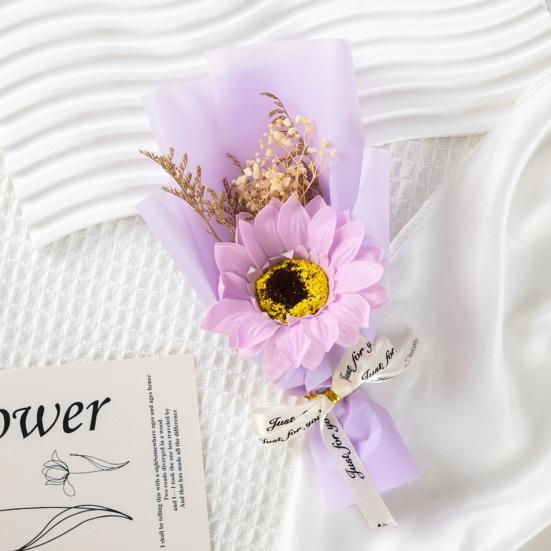 2 Pcs Mini Sunflower Bouquet Scented Artificial Soap Flower Birthday Valentine's Day Gifts