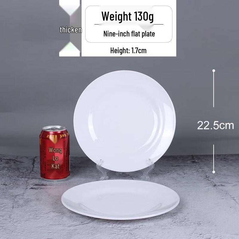 White Melamine 9-inch Flat Dinner Plates