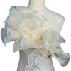 1 Yard gefalteter Stoff Magische Farbe Doppellagig Meerjungfrauen Spitze Organza Durchsichtig Rüsche Gefaltet Gefaltet Spitze Hochzeitskleid